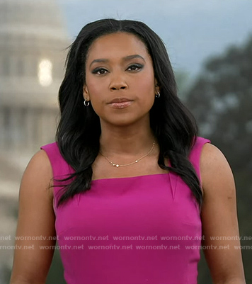 Rachel's purple square neck dress on Good Morning America