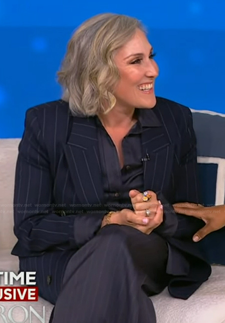 Ricki Lake's pinstripe blazer on Tamron Hall Show