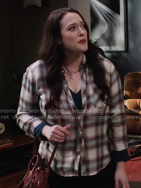 Riley's plaid button down shirt on Shifting Gears