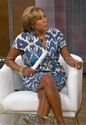 Robin's blue ikat print dress on Good Morning America