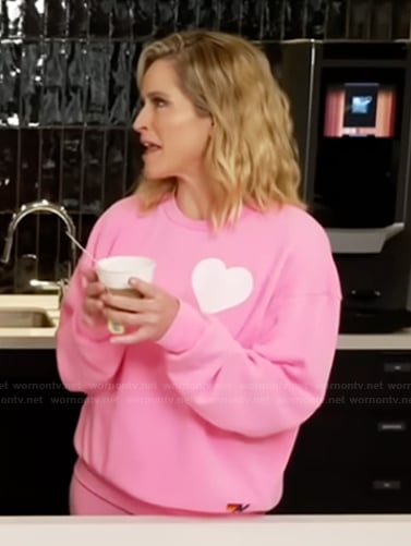 Sara's pink heart sweatshirt on The View
