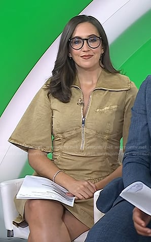 Savannah's beige zip front mini dress on Today