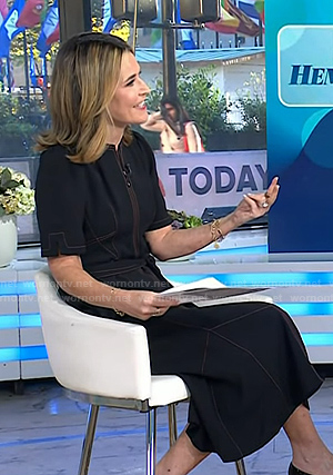 Savannah's black dress with red stitching on Today