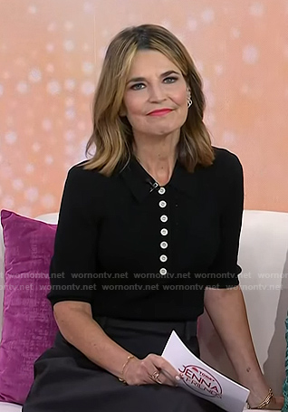 Savannah's black polo and nylon skirt on Today