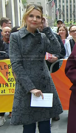 Savannah's grey paisley coat on Today