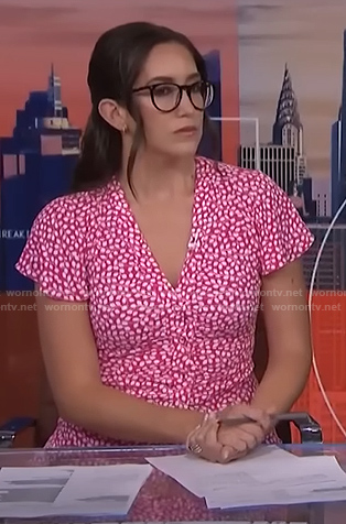 Savannah's pink printed v-neck dress on NBC News Daily