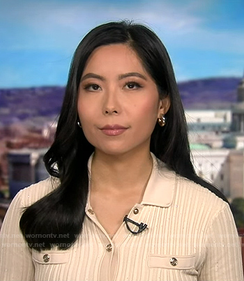 Selina Wang's ivory ribbed dress on Good Morning America
