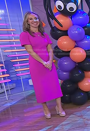 Shannon Doherty's pink short sleeve dress on Today