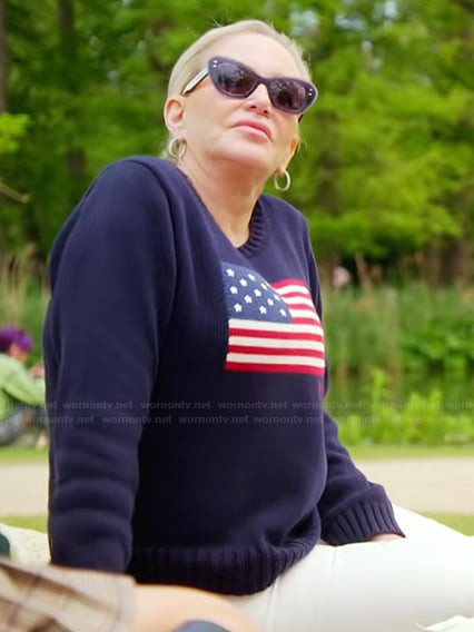 Shannon's blue American flag sweater on The Real Housewives of Orange County