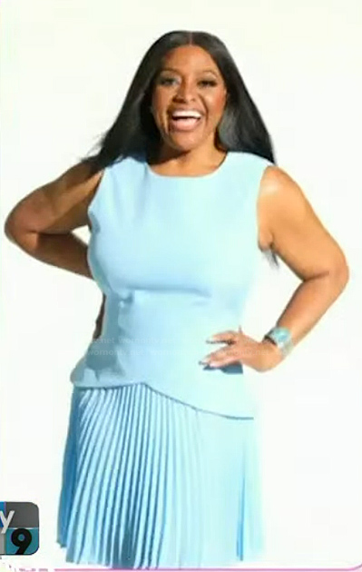 Sherri's blue pleated mini dress on Sherri