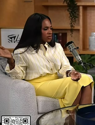Sheryl Lee Ralph's yellow stripe shrit and skirt on Today