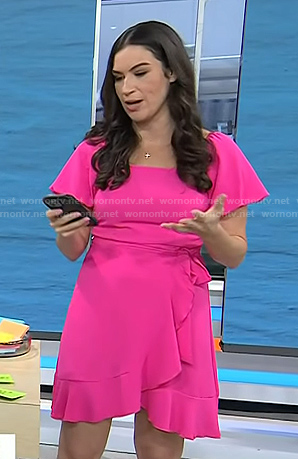 Stephanie Mansour's pink ruffle tie waist dress on Today