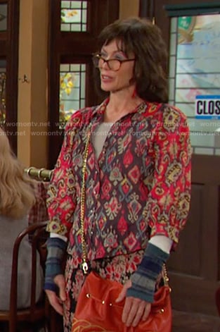 Susan's printed blouse on Days of our Lives