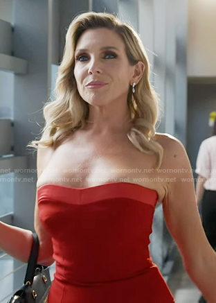 Tricia's red strapless dress on 9-1-1