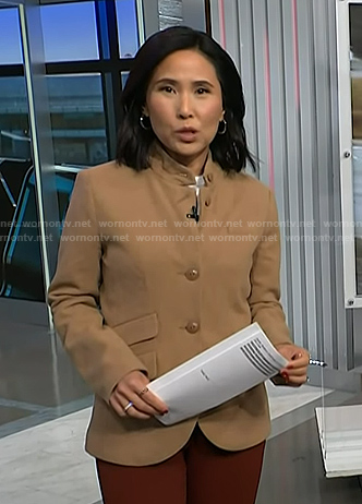 Vicky's beige stand collar blazer on NBC News Daily