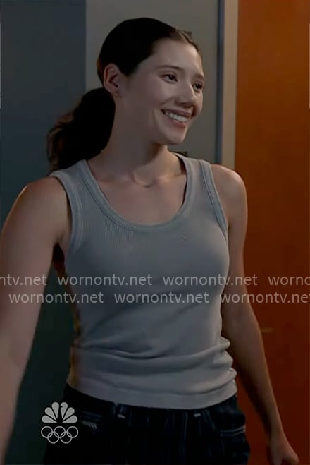 Violet's grey ribbed tank top on Chicago Fire