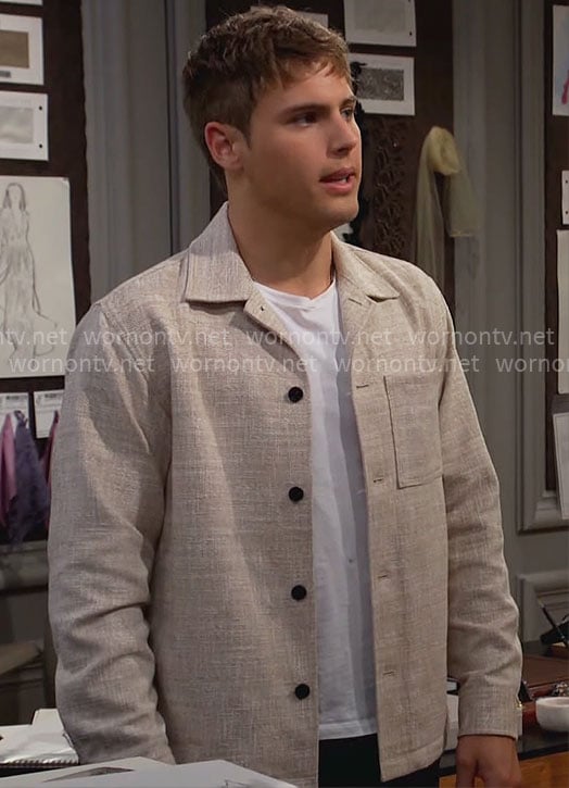 Will's beige textured jacket on The Bold and the Beautiful