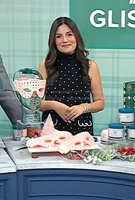 Adrianna's black dot turleneck dress on Today