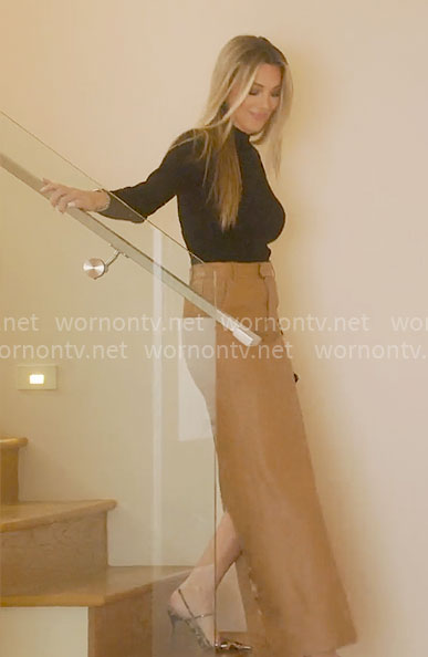 Alex's tan long leather skirt on Selling the OC