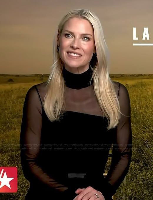 Ali Larter's black sheer top on Access Hollywood