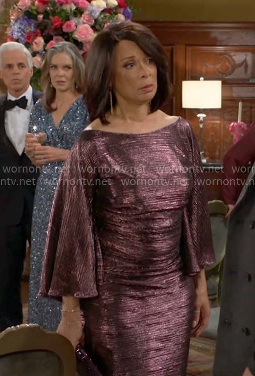 Amy's metallic gown on The Young and the Restless