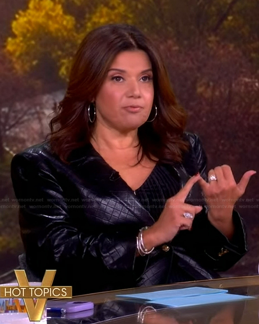 Ana's black quilted jacket on The View