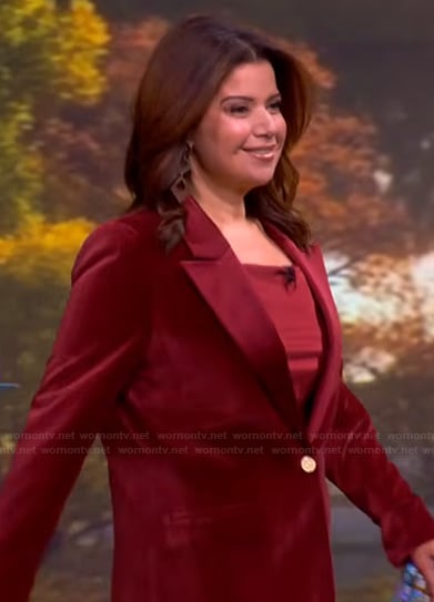Ana's red velvet blazer and leather pants on The View