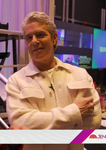 Andy Cohen's white tweed jacket on Today