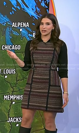 Angie Lassman's stripe tweed dress on Today