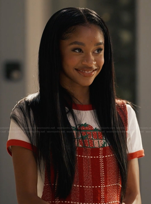 Ashley's red plaid apron on Bel-Air