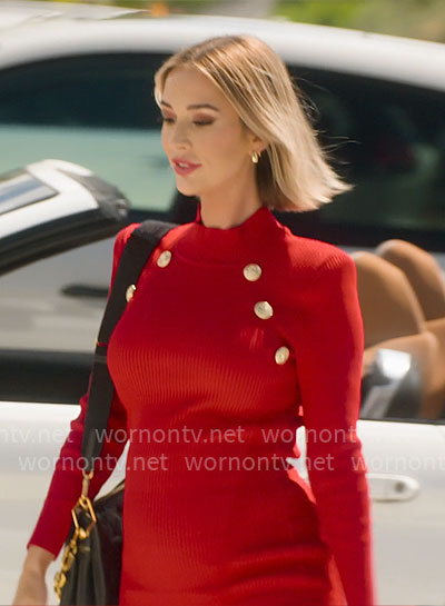 Ashtyn's red button detail dress on Selling the OC
