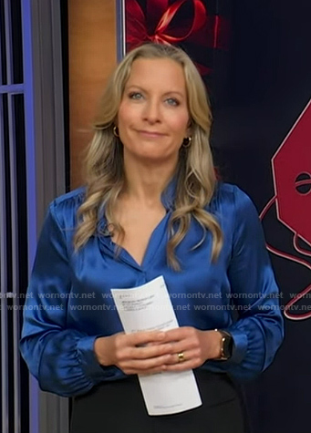 Becky's blue satin blouse on Good Morning America