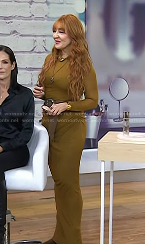 Charlotte Tilbury's yellow ruched jersey maxi dress on Today