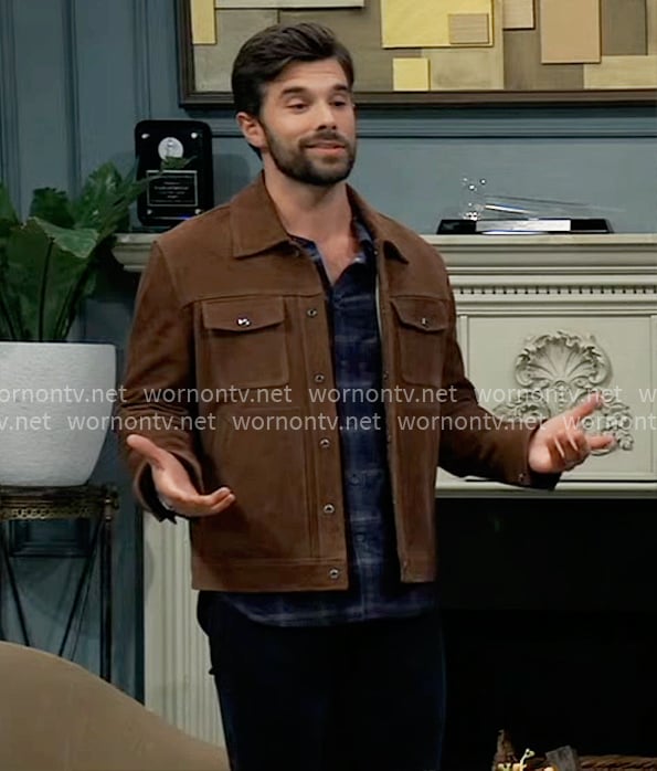 Chase's brown suede jacket on General Hospital
