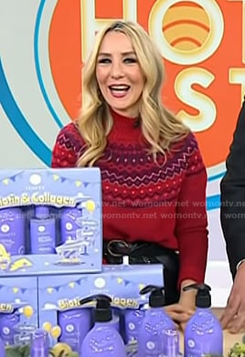 Chasie's red fair isle sweater on Today
