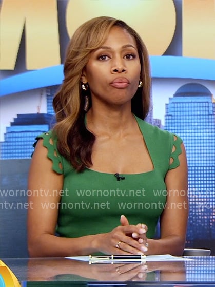 Chris's green dress with triangle cutouts on The Morning Show