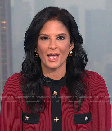 Darlene's red ribbed contrast trim knit dress on Today