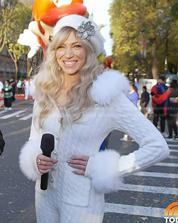 Debbie Gibson's white cable knit jumpsuit on Today