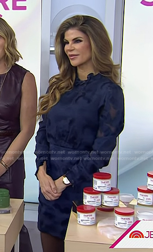 Dr. Dendy Engelman's navy ruffle neck mini dress on Today
