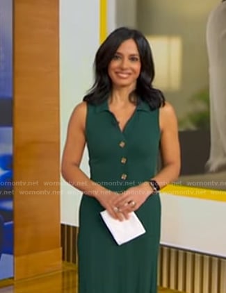 Dr. Tara Narula's green sleeveless knit dress on Good Morning America