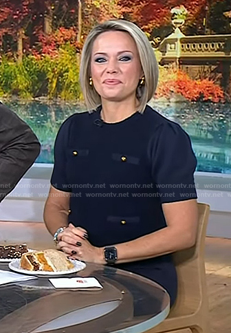 Dylan's nevy short puff sleeve sweater on Today