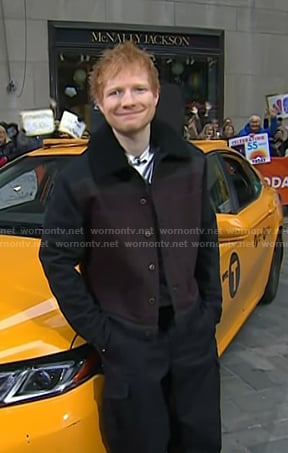 Ed Sheeran's colorblock denim jacket on Today