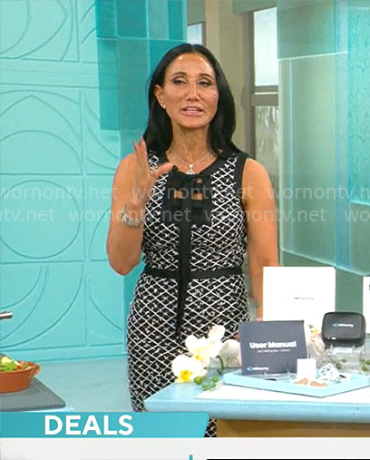 Elizabeth Werner's black and white embroidered dress on CBS Mornings