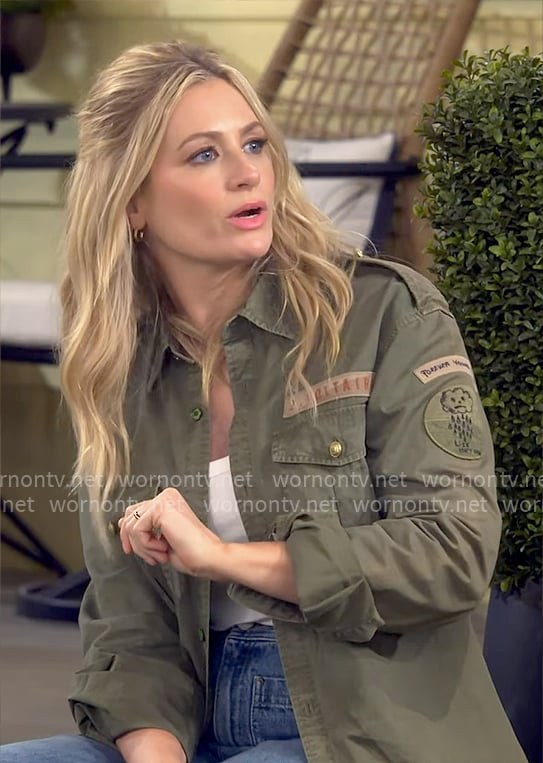 Gemma's green jacket with patches on The Neighborhood