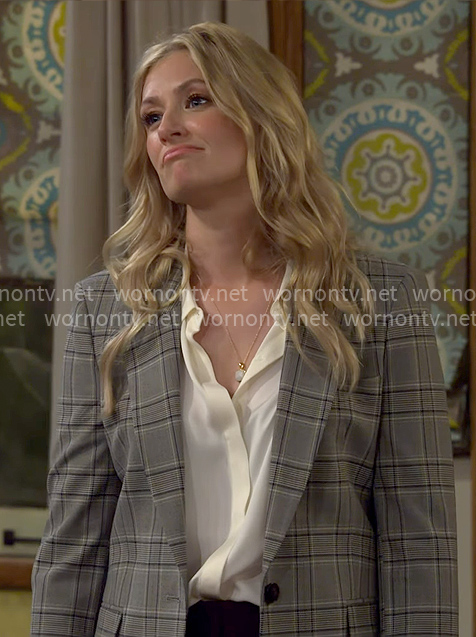 Gemma's plaid blazer on The Neighborhood