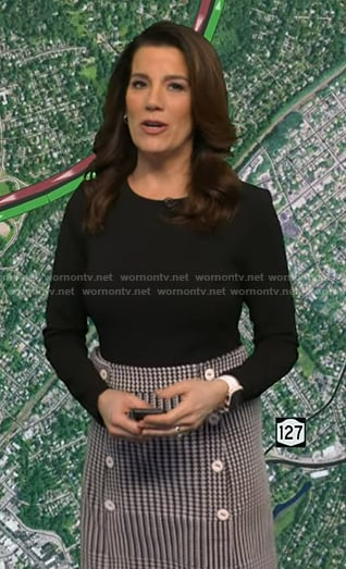 Heather's black houndstooth dress on Good Morning America
