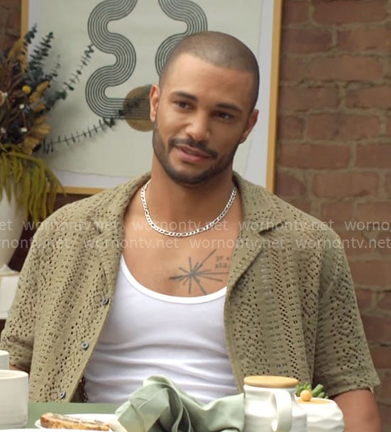 Holden's green crochet shirt on The Young and the Restless