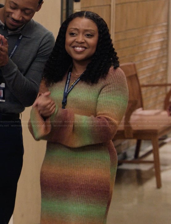 Janine's ombre knit dress on Abbott Elementary
