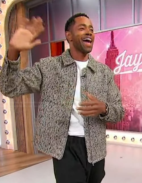 Jay Ellis's tweed jacket on Sherri