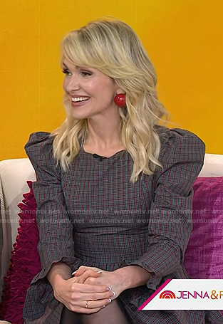 Jenn Lyon's grey plaid mini dress on Today